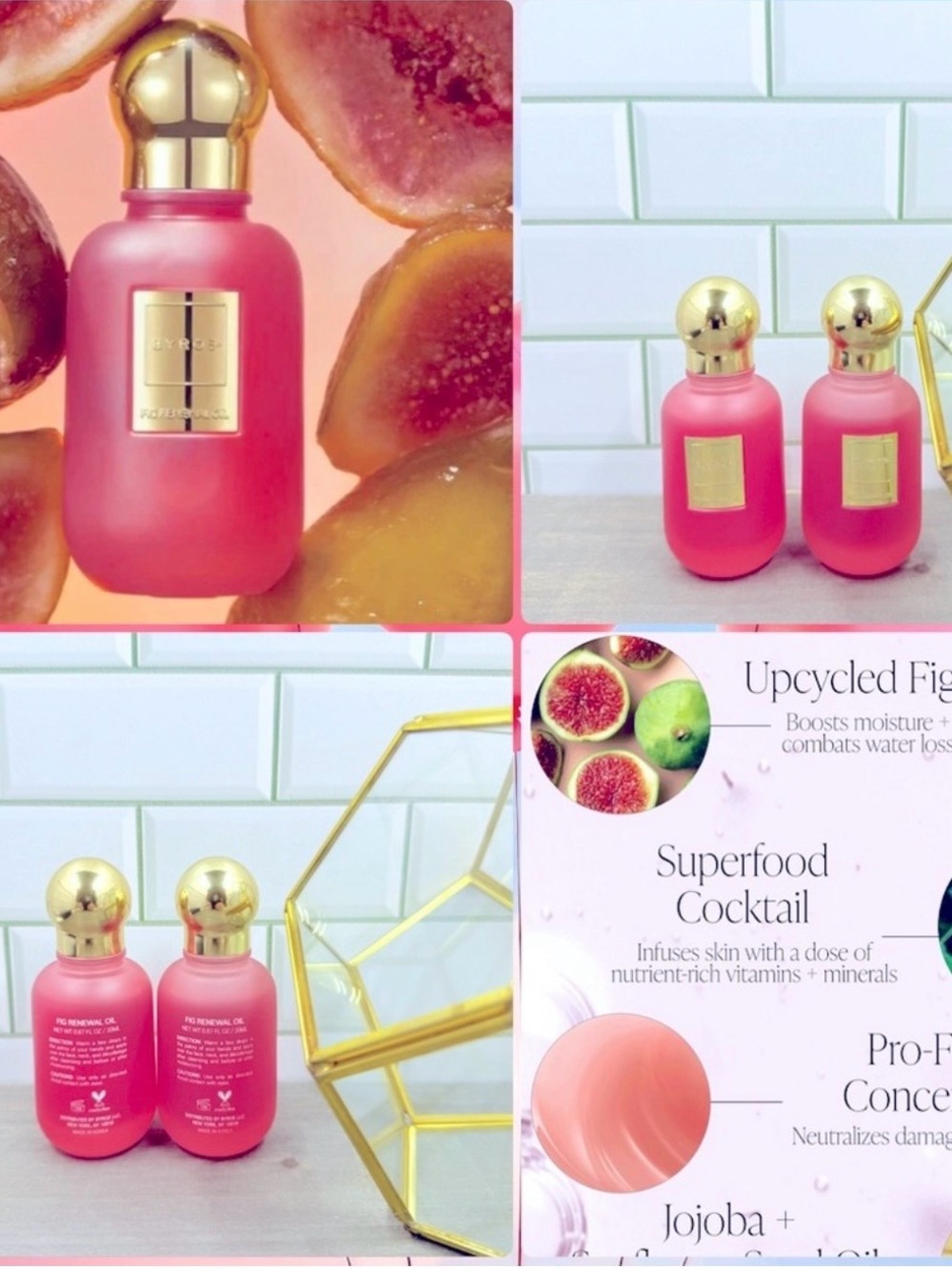 Byroe Fig Renewal Oil Bundle of 2 NEW Full Size Face Moisturizing Oil